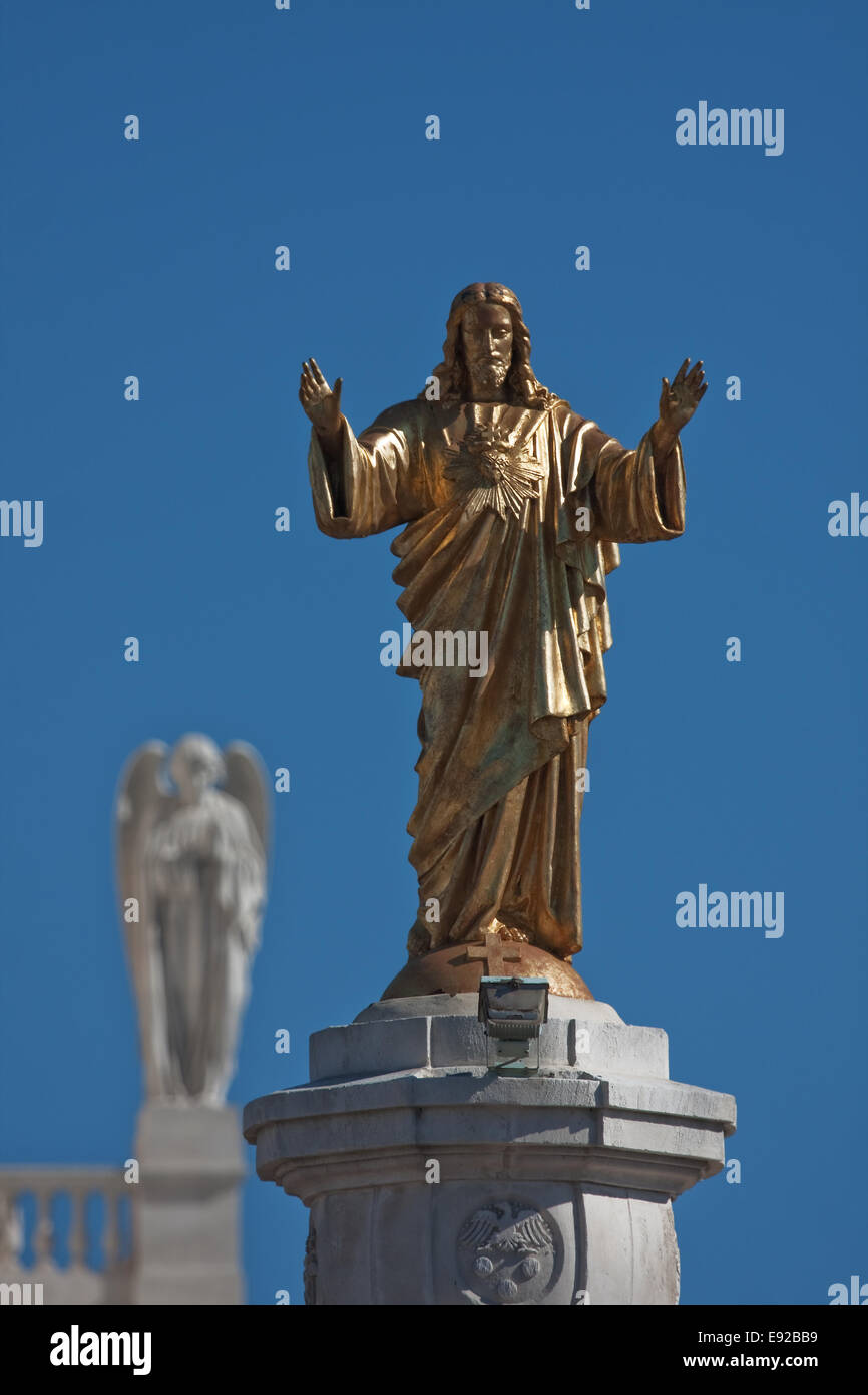 Statua di Cristo a Fatima in Portogallo Foto Stock