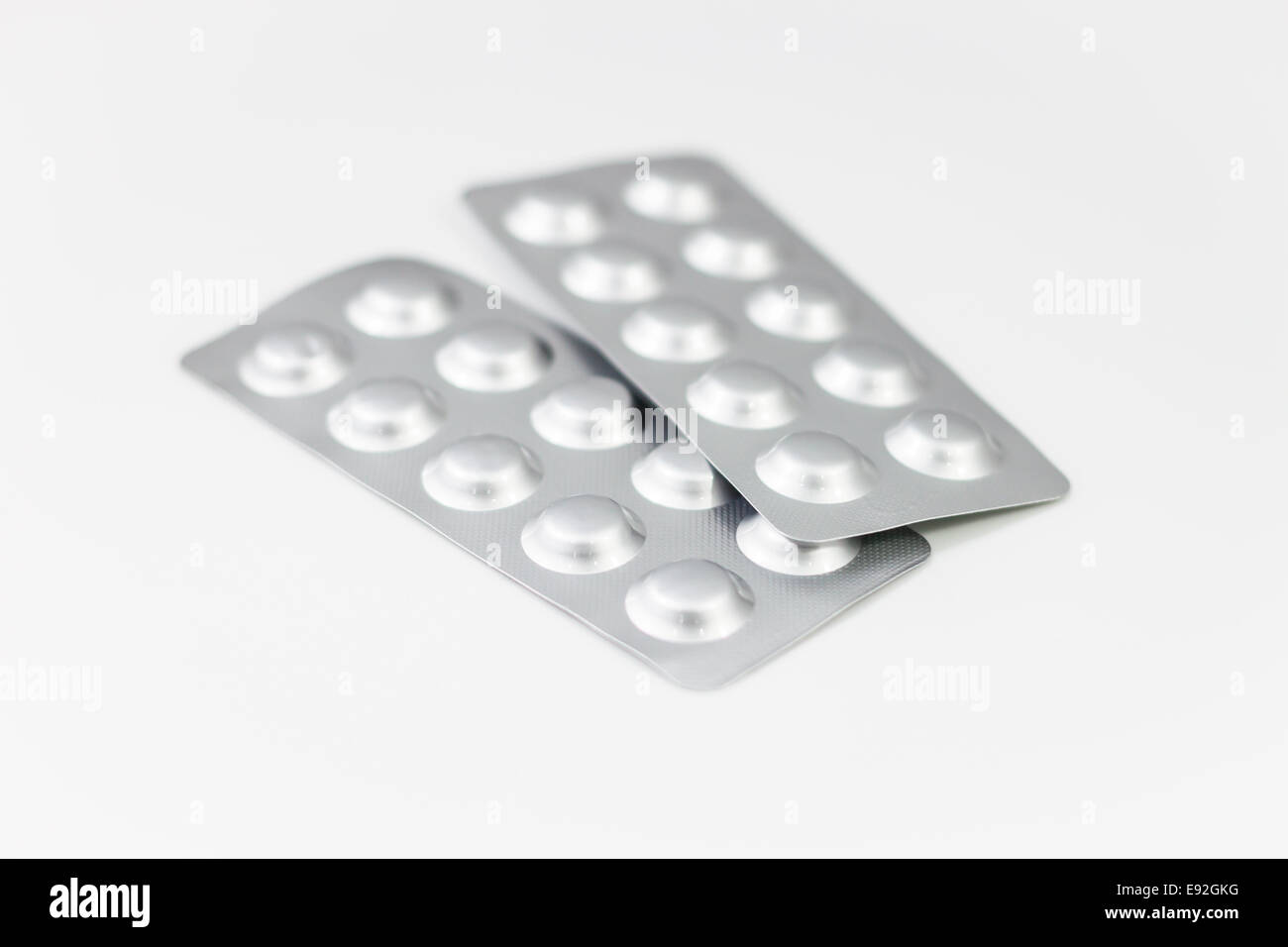 Confezione di medicinali isolati su sfondo bianco, stock photo Foto Stock