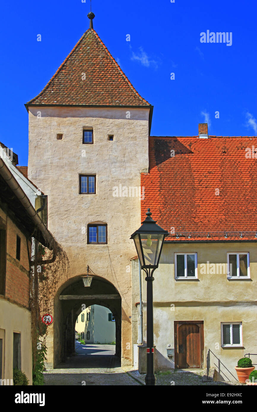 Old town gate in Baviera Foto Stock