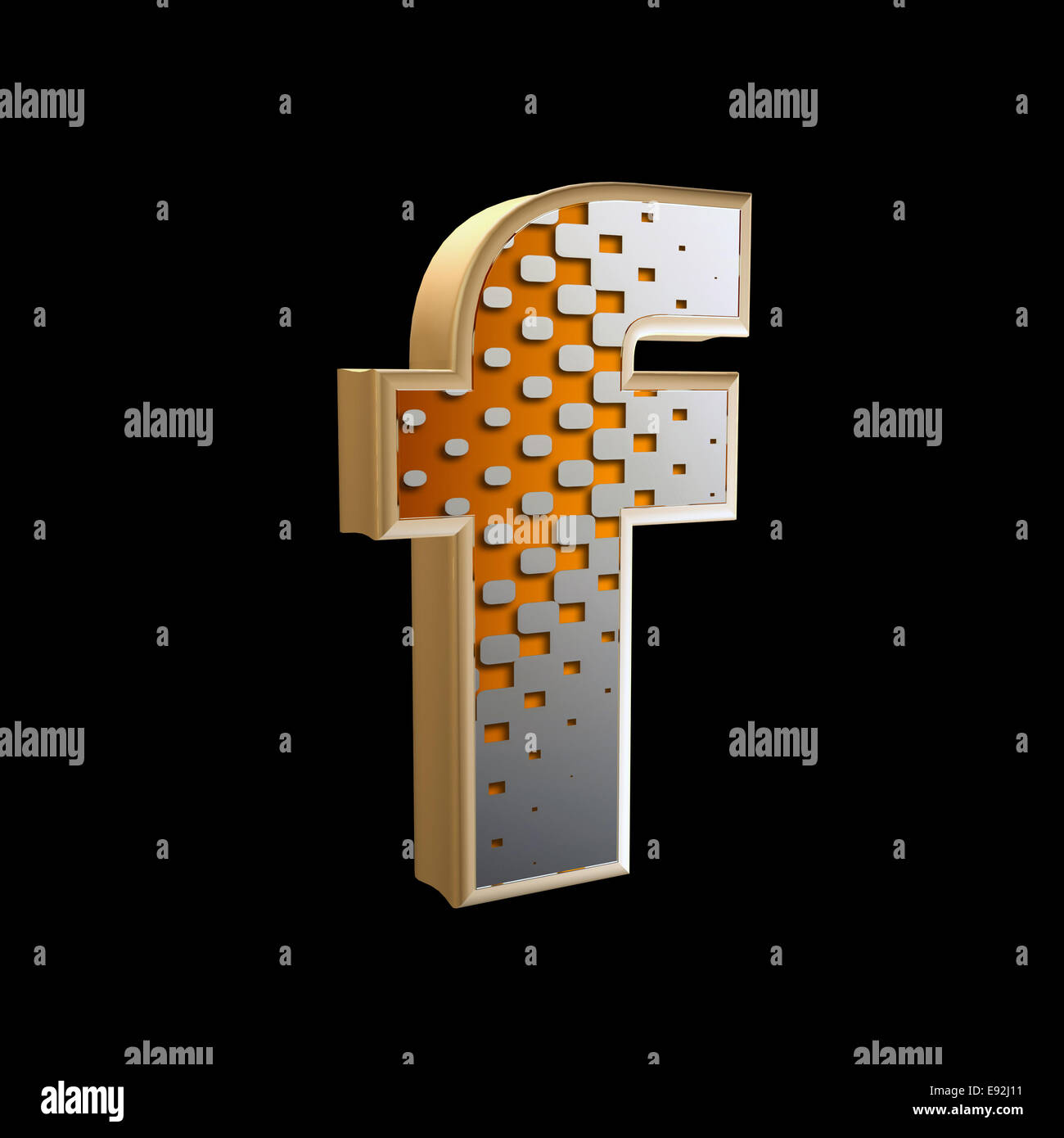 Abstract 3d lettera con texture di mezzitoni - f Foto Stock