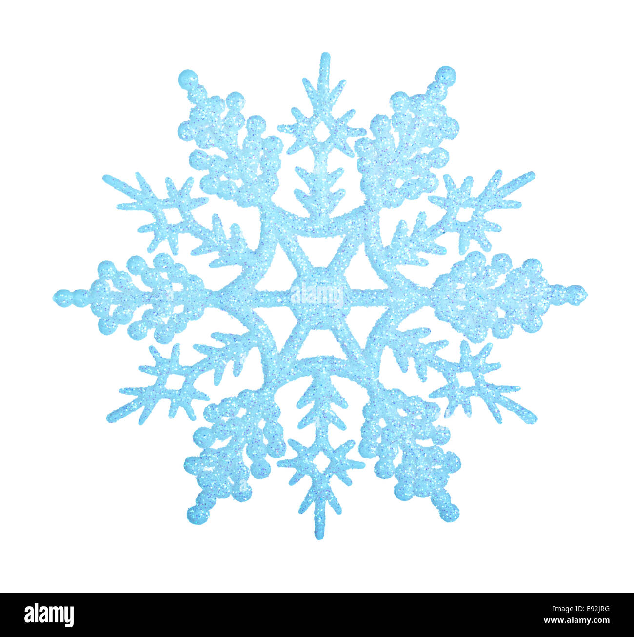 Il simbolo del fiocco di neve blu isolato su sfondo bianco. Foto Stock