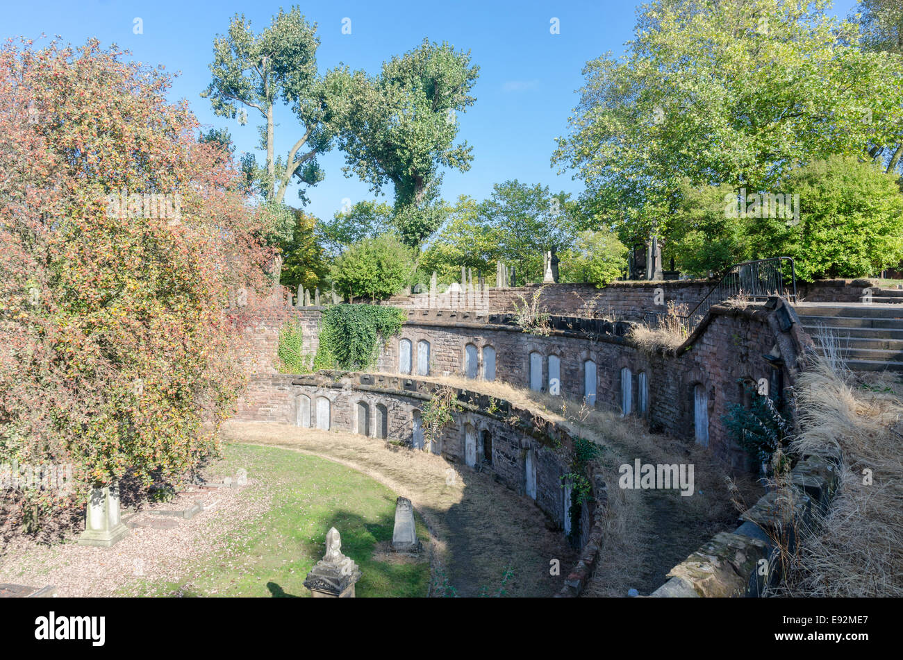 Catacombe a Brookfields nel cimitero di Birmingham Jewellery Quarter Foto Stock