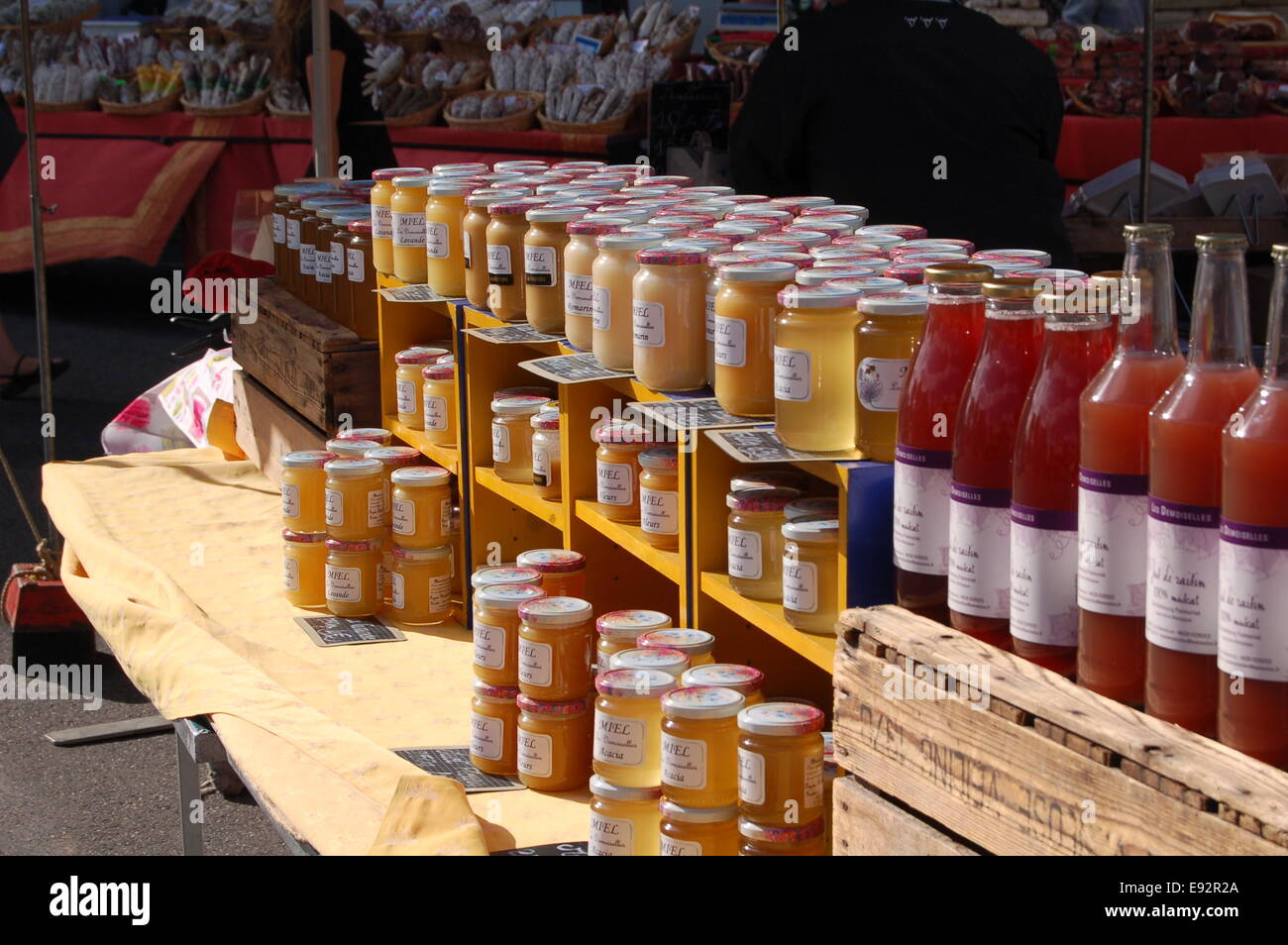 Miele locale MERCATO FRANCESE GORDES Foto Stock