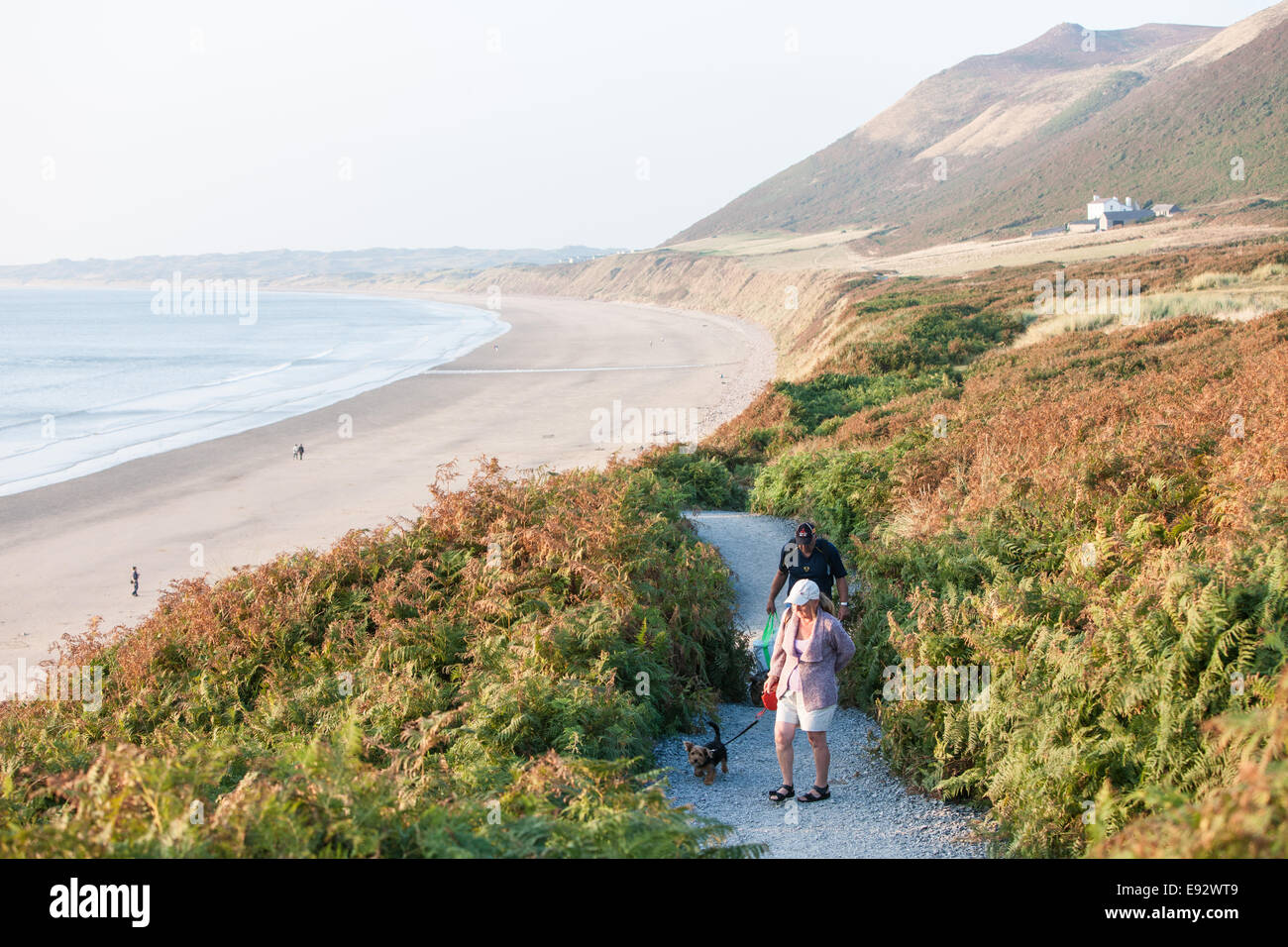 Rhosili,Rhossili,Rhossilli, baia Llangenneth langenneth,beach,Worm testa,del worm, Gower Peninsula, Swansea,Swansea County, Galles Foto Stock