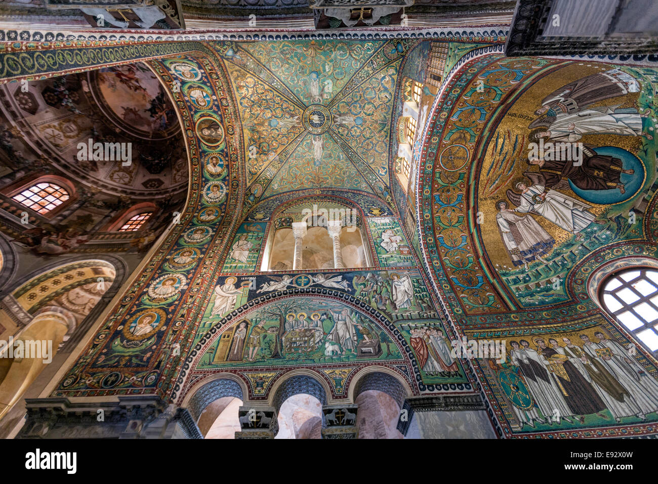 Basilica di San Vitale mosaici bizantini Foto Stock