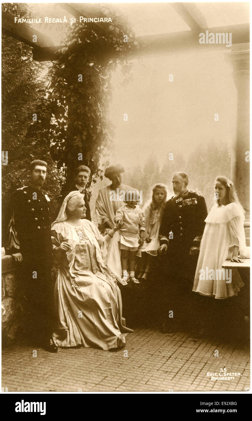 Il rumeno Famiglia Reale tra cui il Re Ferdinando I e la Regina Marie con bambini, Ritratto, circa 1915 Foto Stock