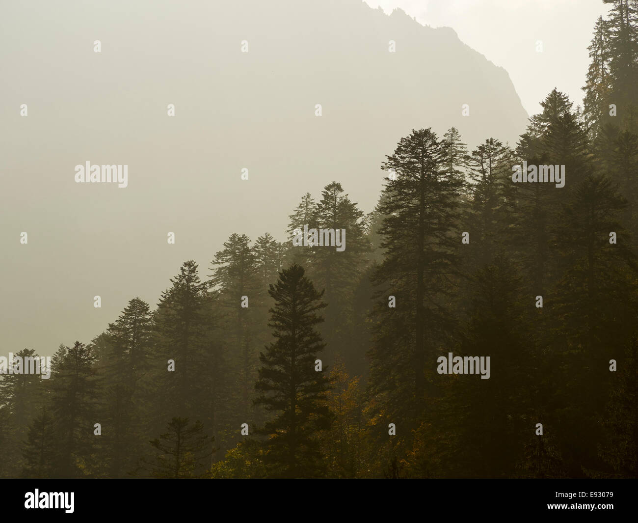 Cancellazione di tempesta, Alpi Italiane vicino a Cuneo Foto Stock