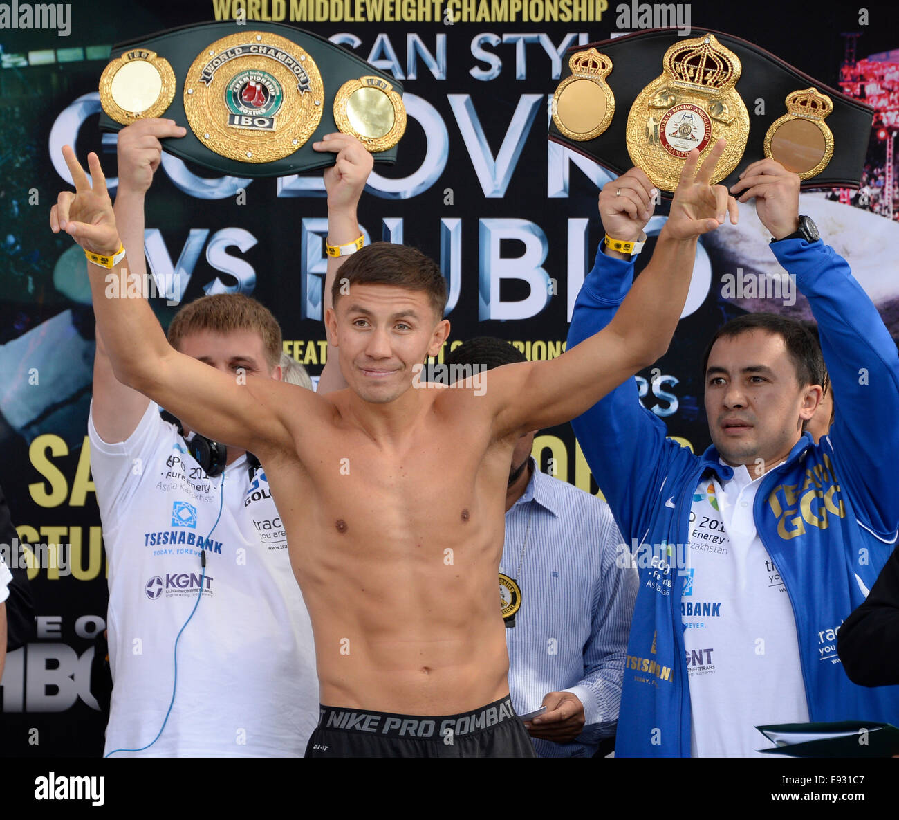 La Russia Gennady Golovkin pesa 159 libbre a pesare oggi in. Xvii oct,  2014. Gennady Golovkin sarà lotta contro il Messico di Marco Antonio Rubio  sabato notte al centro StubHub. © Gene