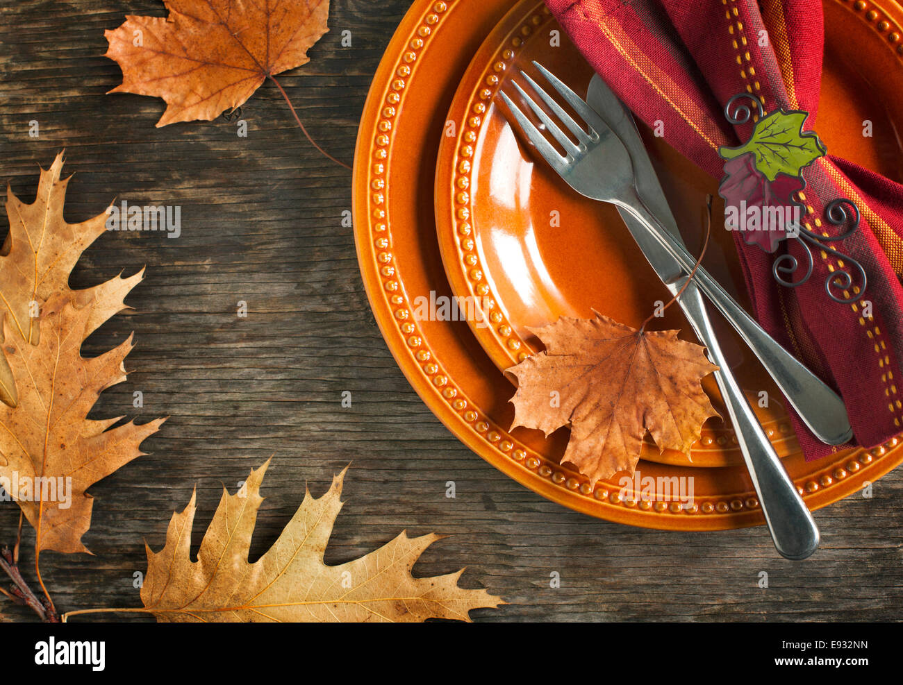 Autunno Impostazione tabella Foto Stock