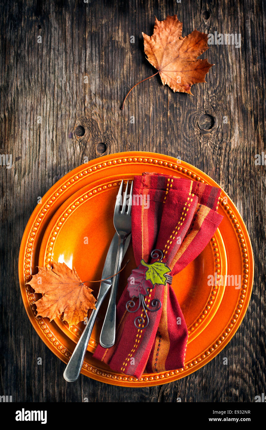 Autunno Impostazione tabella Foto Stock