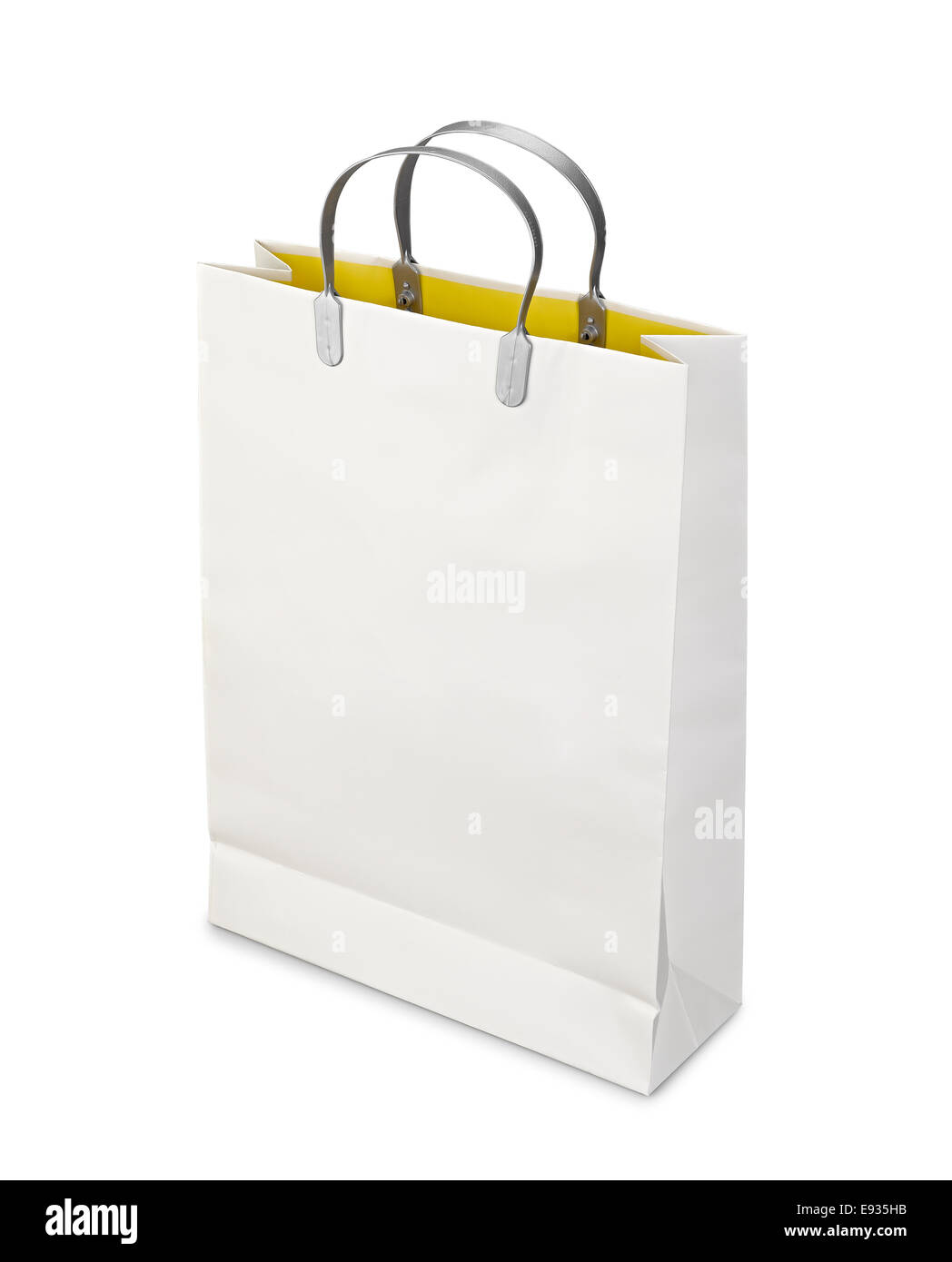 Shopping Bag aperta isolata su bianco con tracciato di ritaglio Foto Stock