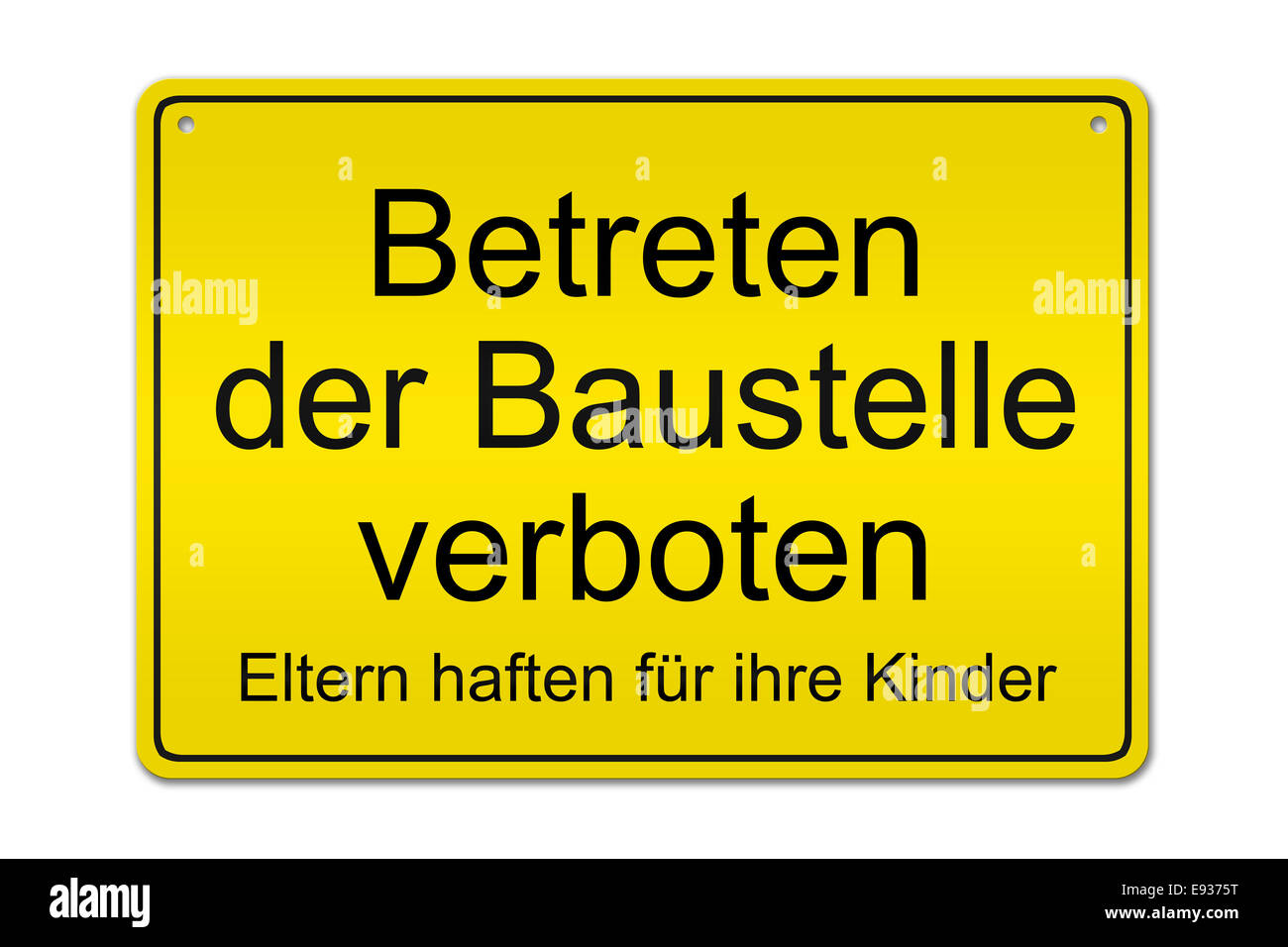 Illustrazione di un tipico tedesco Sito in costruzione segno "Betreten der  Baustelle verboten' (tedesco non inserire la costruzione Foto stock - Alamy