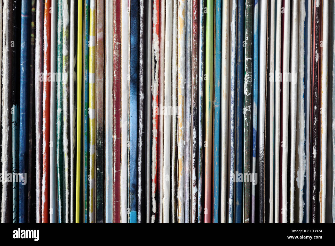 Collezione di vecchi dischi in vinile. Foto Stock