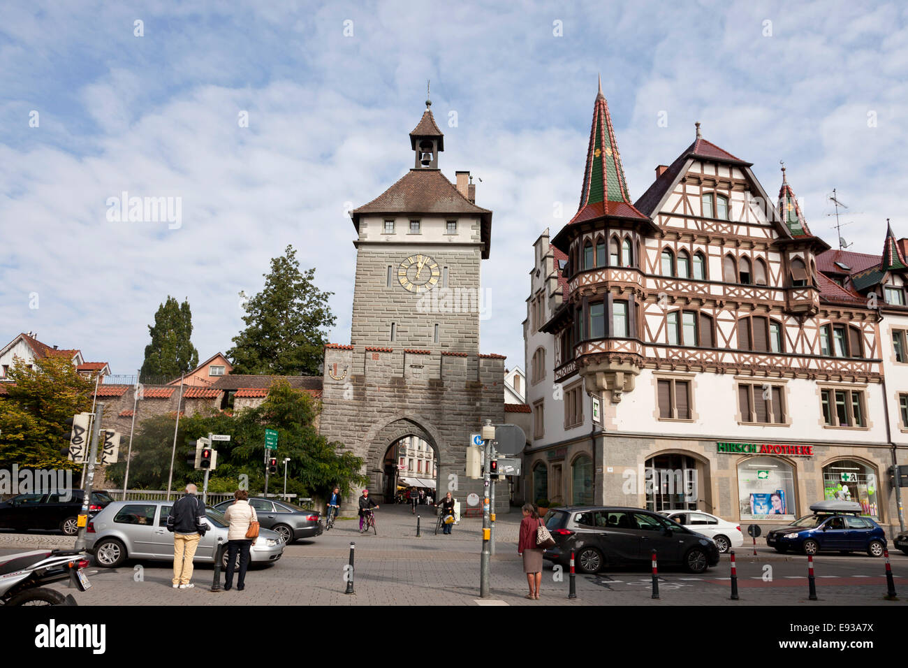 Schnetztor, una sezione della ex mura a Konstanz, Baden-Württemberg, Germania, Europa Foto Stock