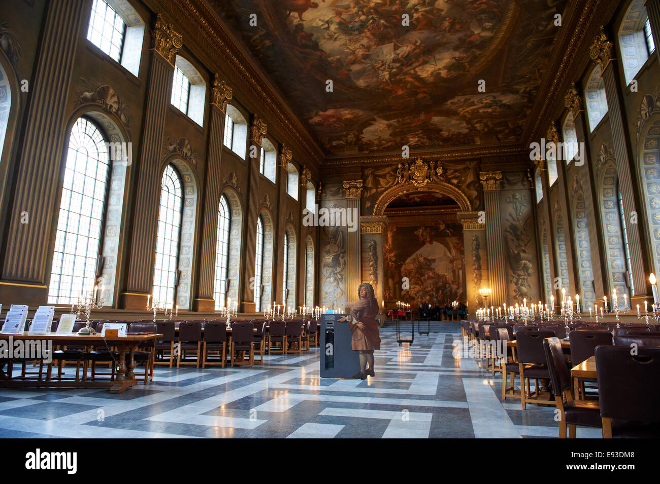 La sala dipinta, Old Royal Naval College di Greenwich, London, Regno Unito Foto Stock