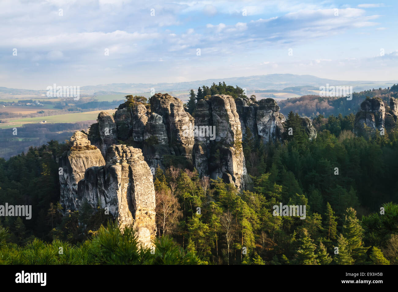 Rocce di arenaria in paradiso boemo Foto Stock