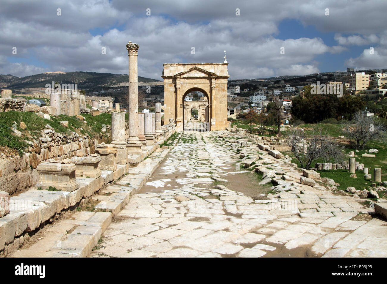 Le rovine Romane di Jerash, Giordania Foto Stock