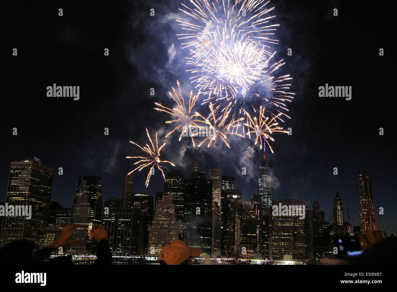 Fuochi d'artificio del theth di luglio 2014, New York City, Stati Uniti d'America Foto Stock