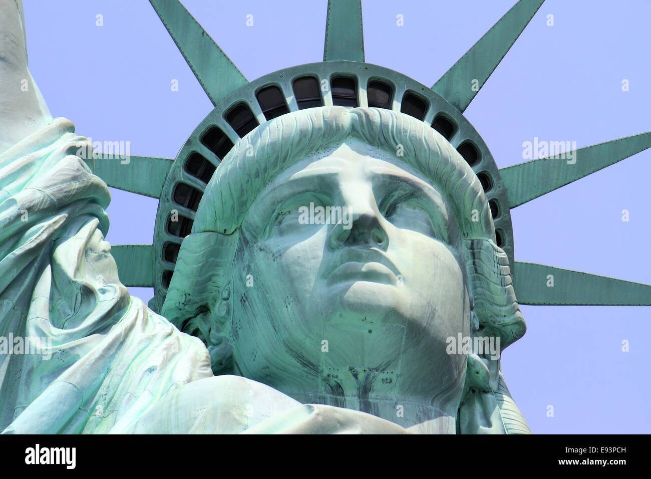 Vista ravvicinata della statua della Libertà di New York City, Stati Uniti d'America Foto Stock