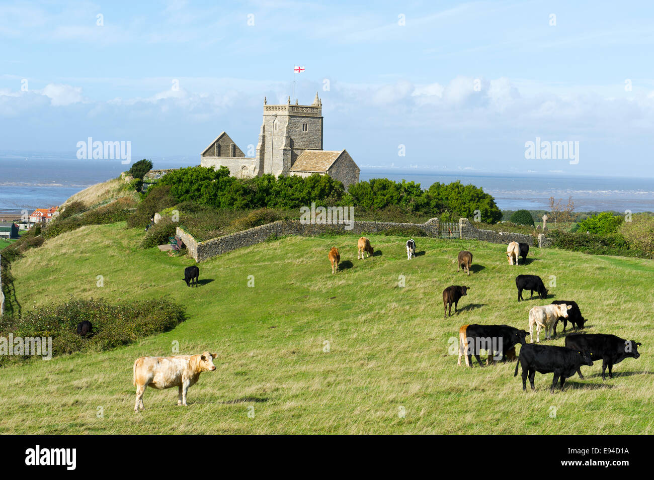 La Chiesa di San Nicola e porto in salita, in salita, Weston-Super-Mare, Somerset Foto Stock