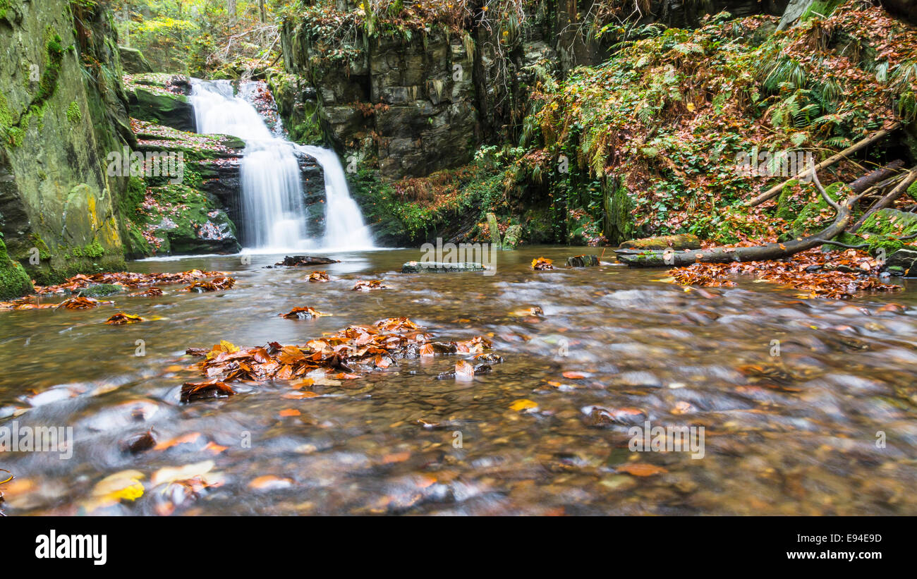 Cascata in Resov, Repubblica Ceca Foto Stock