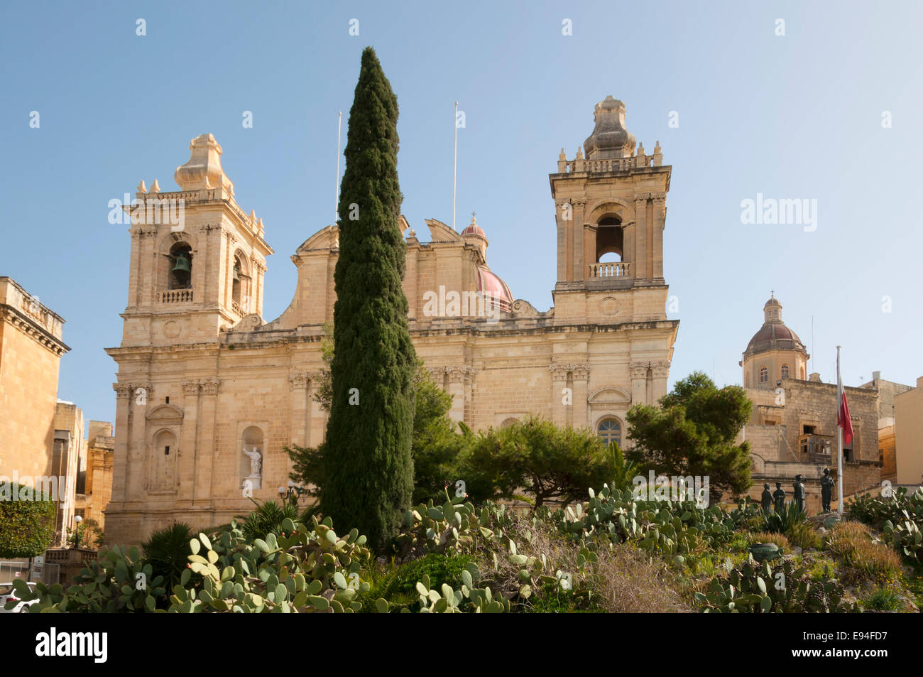 St Lawrence collegiata di Birgu vicino a La Valletta, la capitale di Malta e la capitale europea della cultura per il 2018 Foto Stock