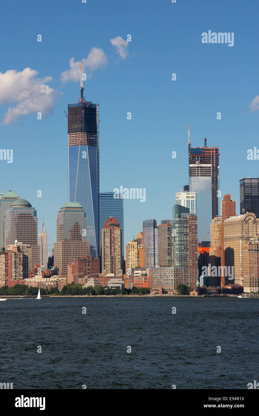 World Trade Center in costruzione la skyline di New York nel settembre 2012. Foto Stock