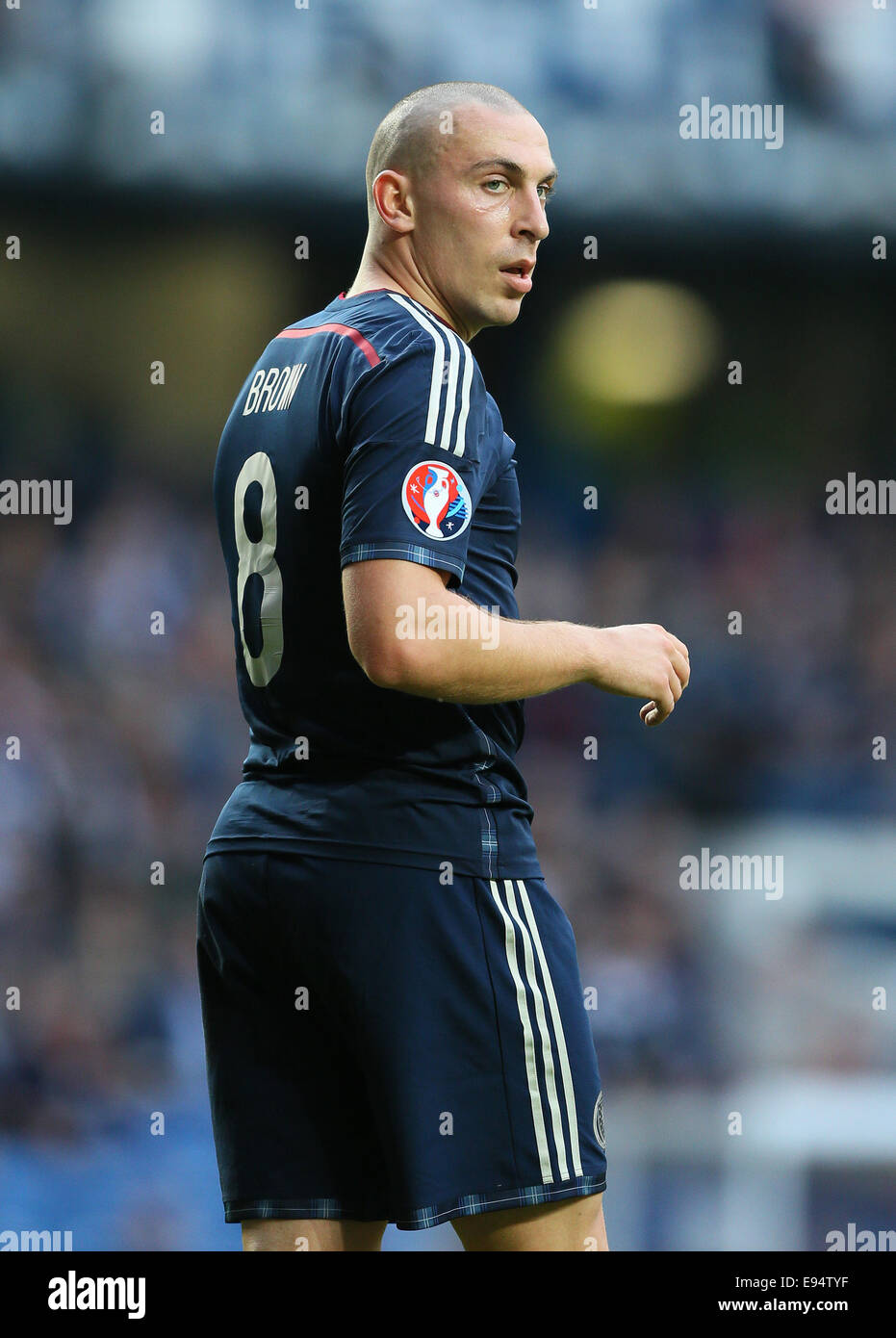 Glasgow, Regno Unito. Undicesimo oct, 2014. Scott Brown della Scozia - Euro 2016 Qualifiche - Scozia vs Georgia - Ibrox Stadium - Glasgow - Scozia - 11 Ottobre 2014 - © Simone Bellis/Sportimage/CSM/Alamy Live News Foto Stock