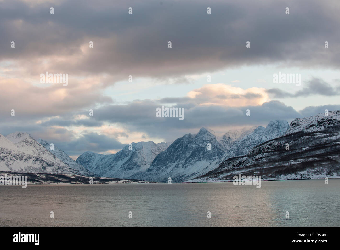 Fiordo di Lyngen, Troms, Norvegia Foto Stock