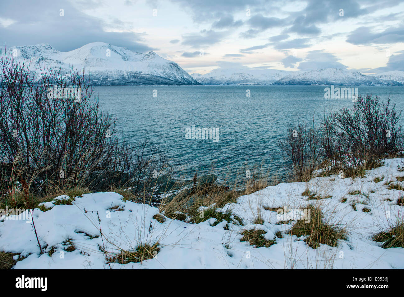 Fiordo di Lyngen, Troms, Norvegia Foto Stock