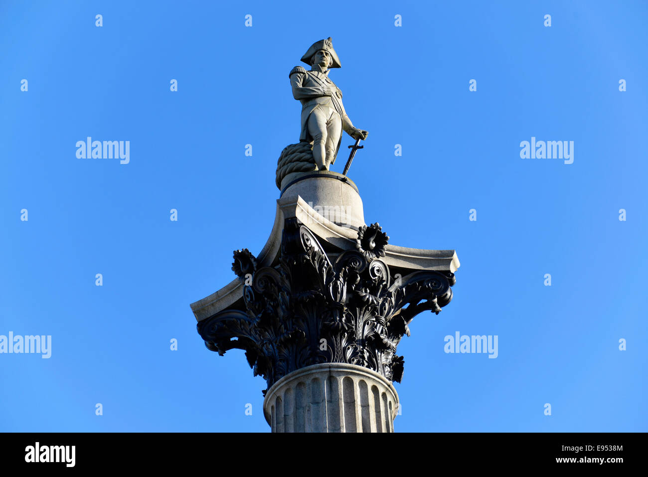 Nelson la colonna, London, England, Regno Unito Foto Stock