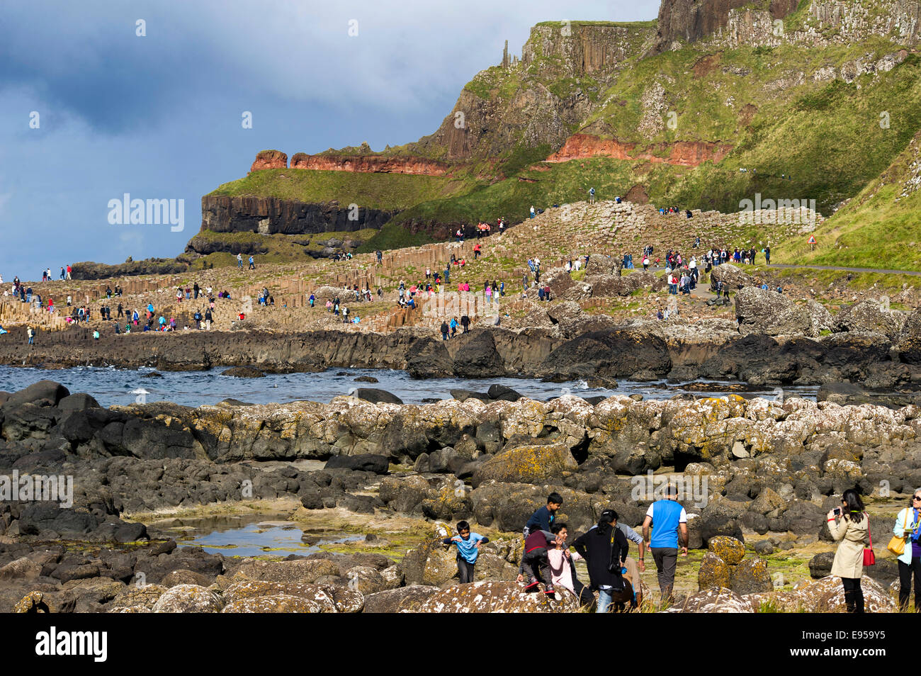 Sito patrimonio dell'umanità dell'UNESCO, Giants Causeway, North Coast, County Antrim, Irlanda del Nord Foto Stock