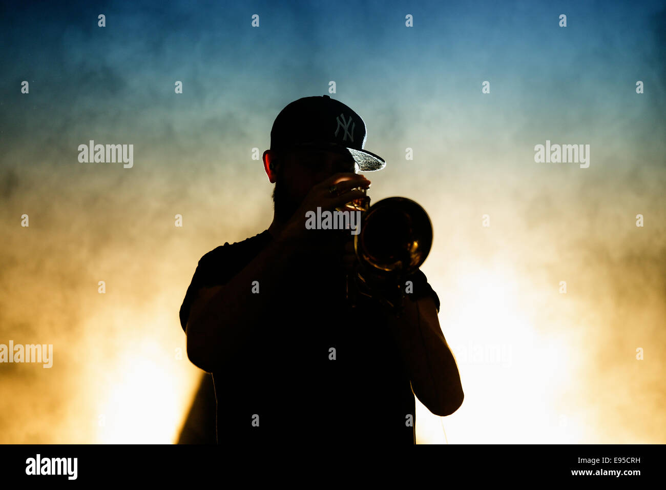 Barcellona - Jun 13: Woodkid (BAND) suona al Festival Sonar a giugno 13, 2014 a Barcellona, Spagna. Foto Stock