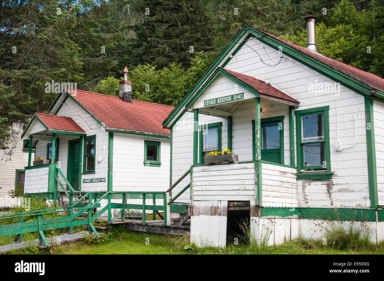 Store keeper's house, 1940, Nord Pacifico storico villaggio di pescatori, Prince Rupert, British Columbia, Canada Foto Stock