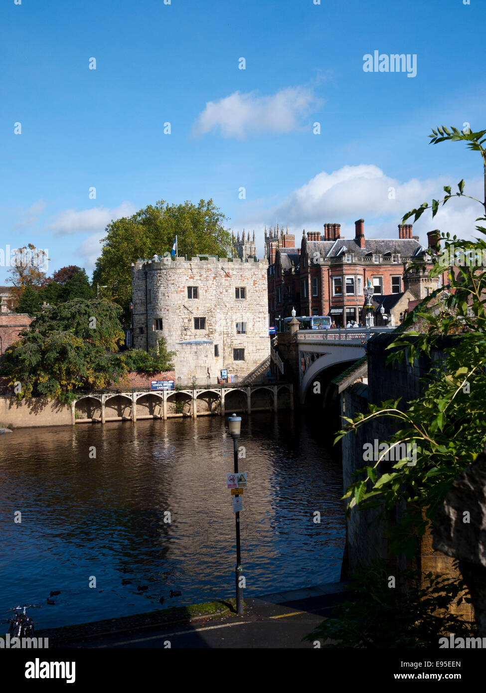 Lendal sbarco a Ponte sul fiume Ouse, York, England, Regno Unito Foto Stock