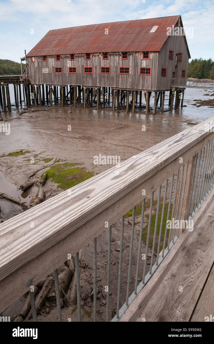 Pacifico del Nord Cannery, storico villaggio di pescatori, Prince Rupert, British Columbia, Canada Foto Stock
