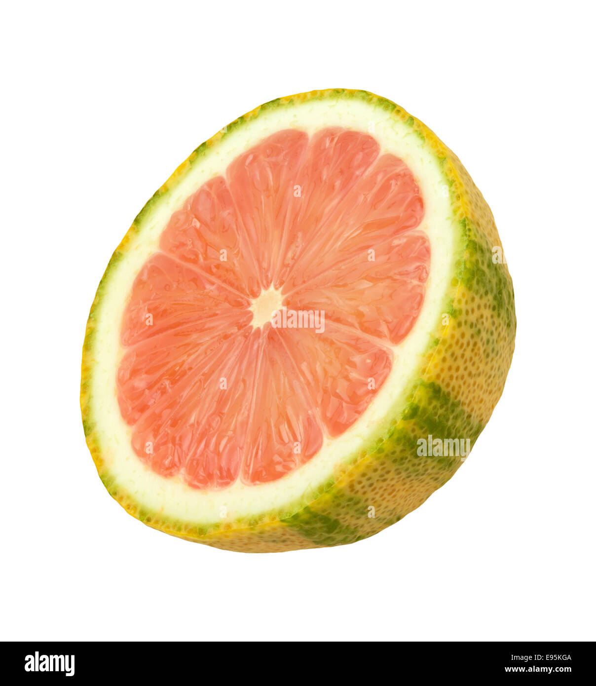 Rosa fetta di limone isolata su uno sfondo bianco Foto Stock