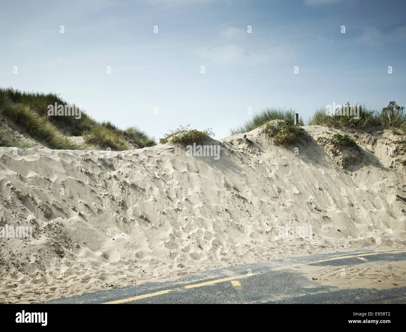 Piacere prom 2014 Blackpool dune di sabbia a South beach promenade dalla Pleasure Beach Foto Stock