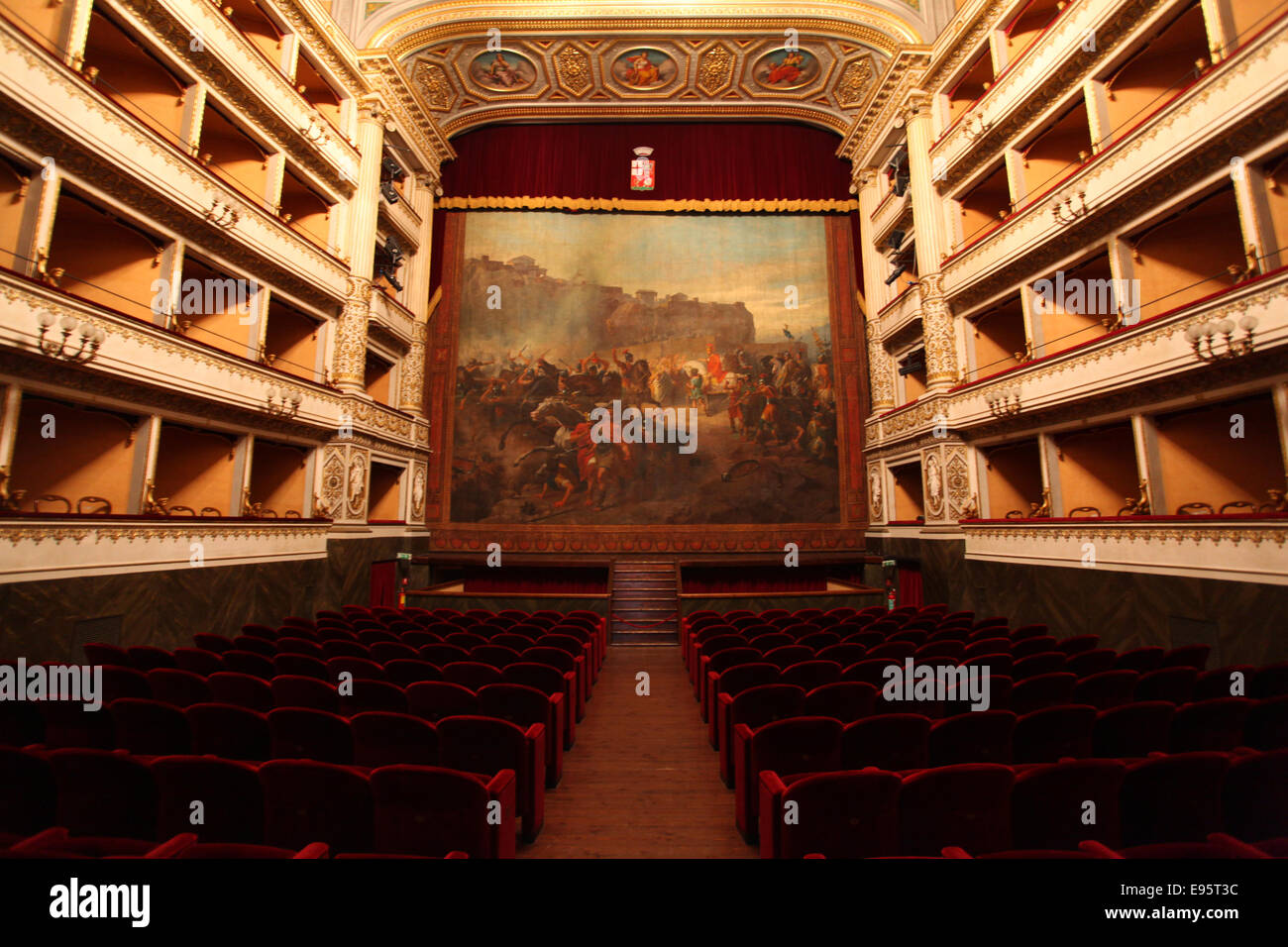 Mancinelli theatre. Orvieto, Umbria, Italia. Foto Stock