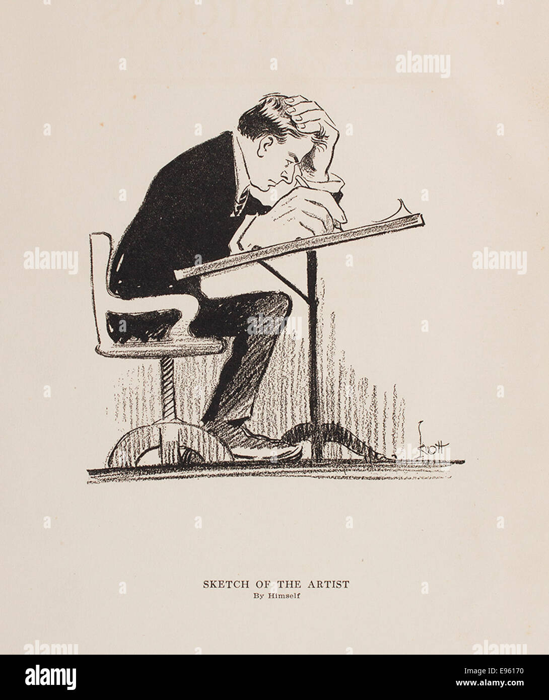 Questo schizzo di John Francis Knott, creato durante la prima guerra mondiale, offre una prospettiva unica sulle esperienze dell'artista. Riflette lo stato d'animo del tempo e il suo commento personale sulla grande Guerra. Foto Stock