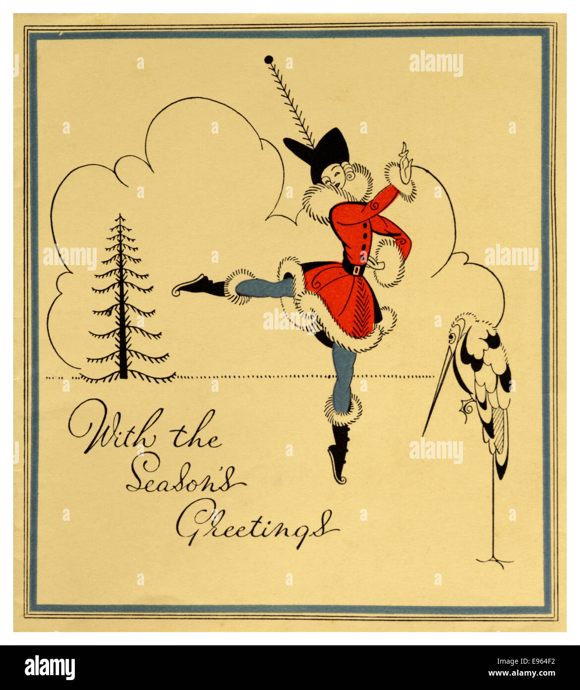 1930s Scheda di Natale Foto Stock