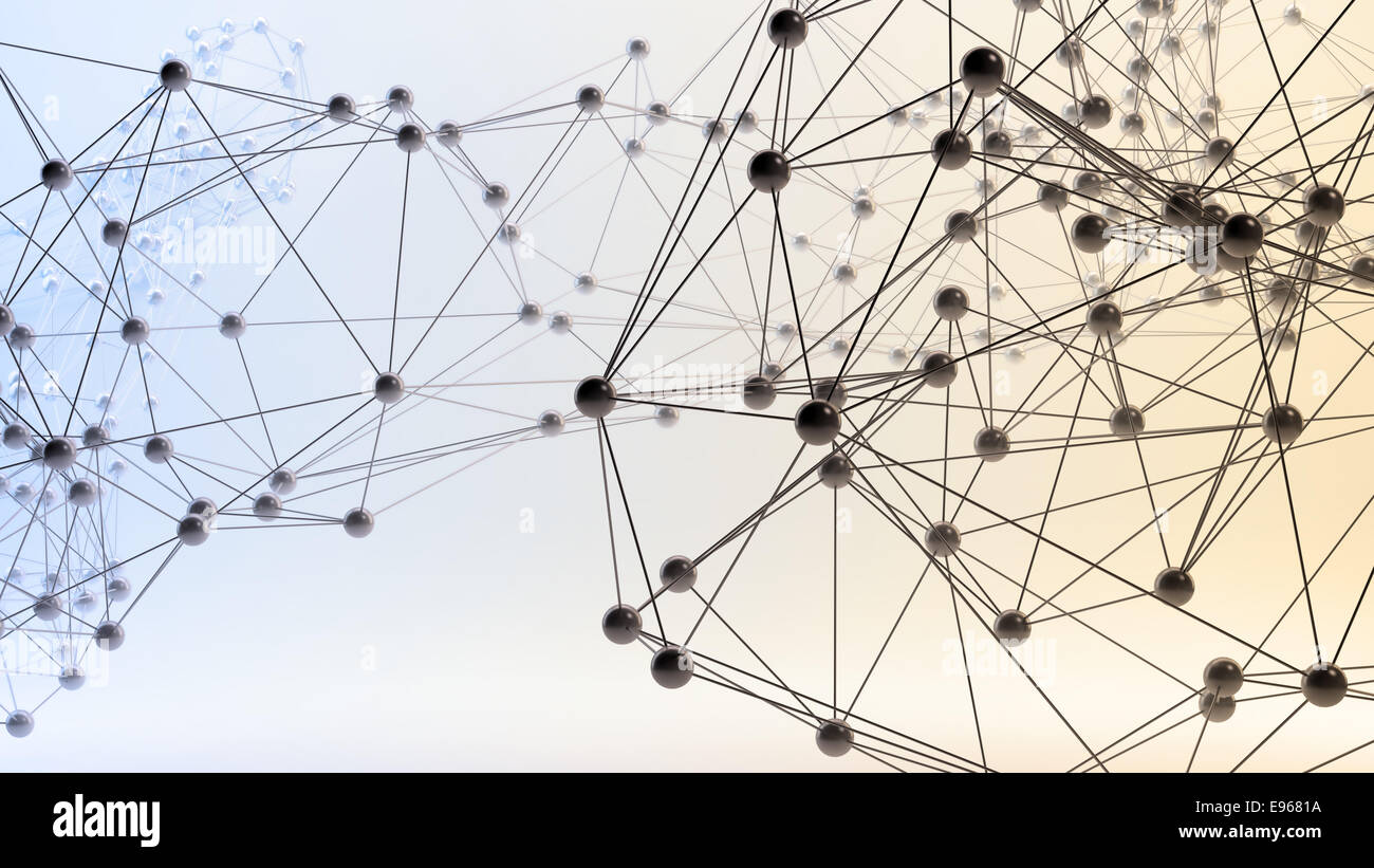 Abstract 3D reti - comunicazione e il concetto di internet Foto Stock