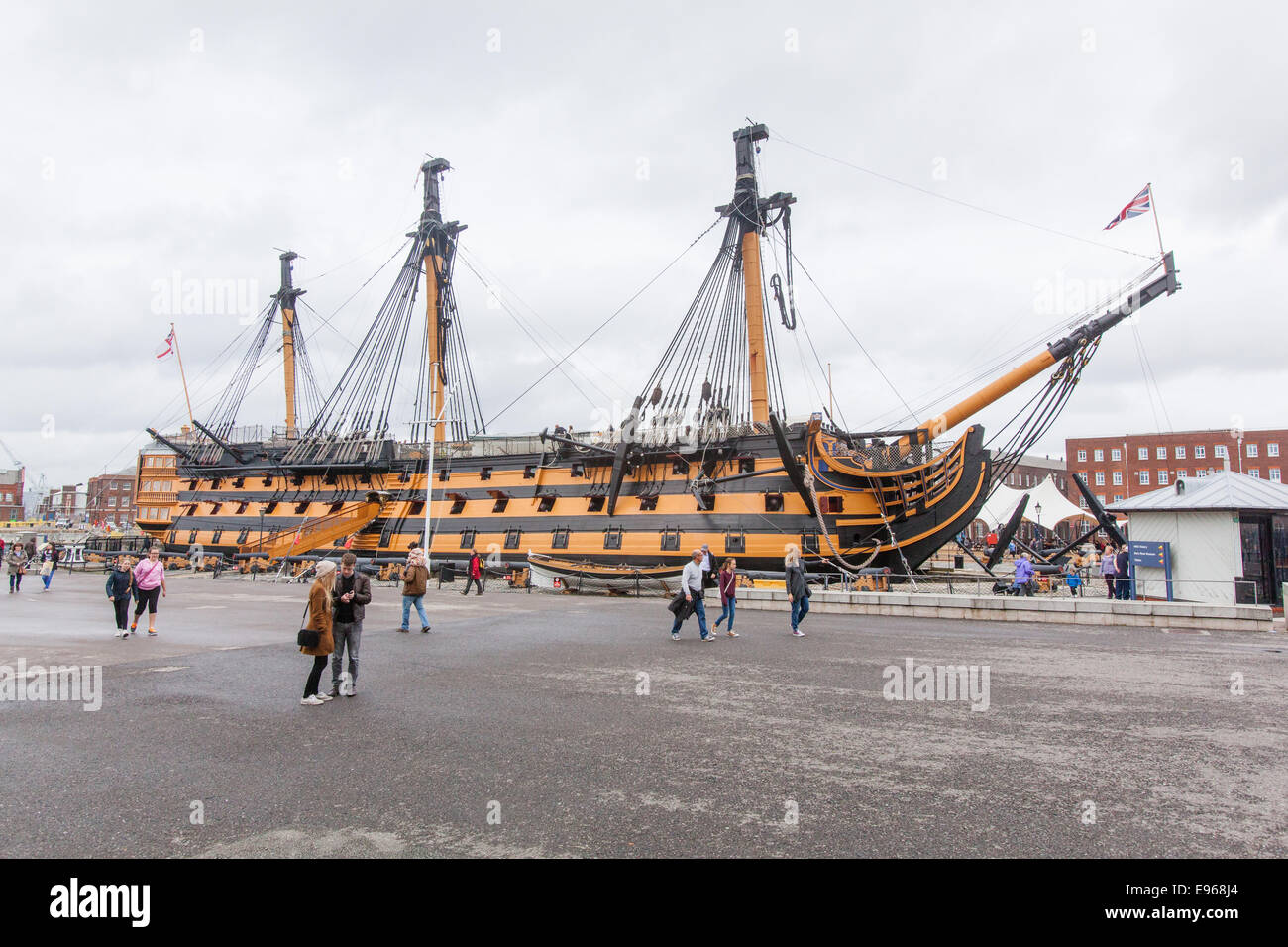 HMS Victory nave storica, Portsmouth Historic Dockyard, Portsmouth, Hampshire, Inghilterra Foto Stock