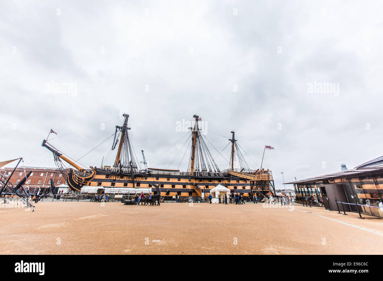 HMS Victory nave storica, Portsmouth Historic Dockyard, Portsmouth, Hampshire, Inghilterra Foto Stock