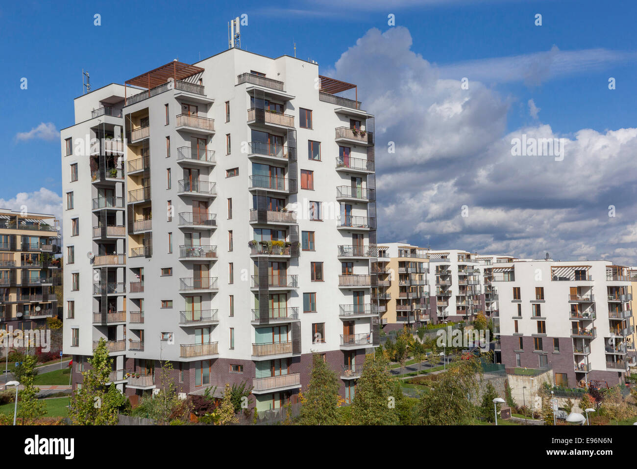 Appartamenti di nuova costruzione in zone residenziali Jarov, Praga, Repubblica Ceca Foto Stock