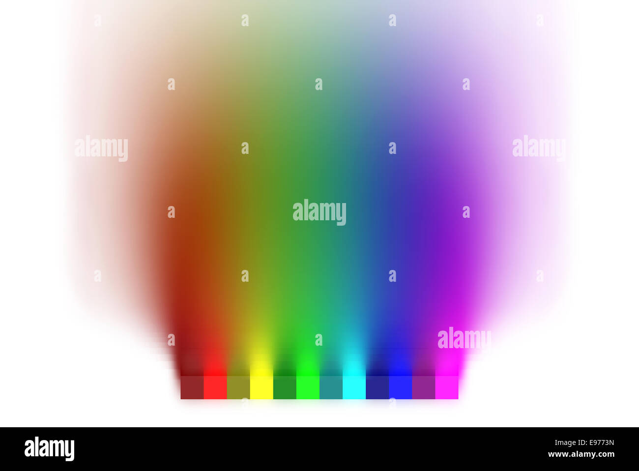 colori dell'arcobaleno Foto Stock