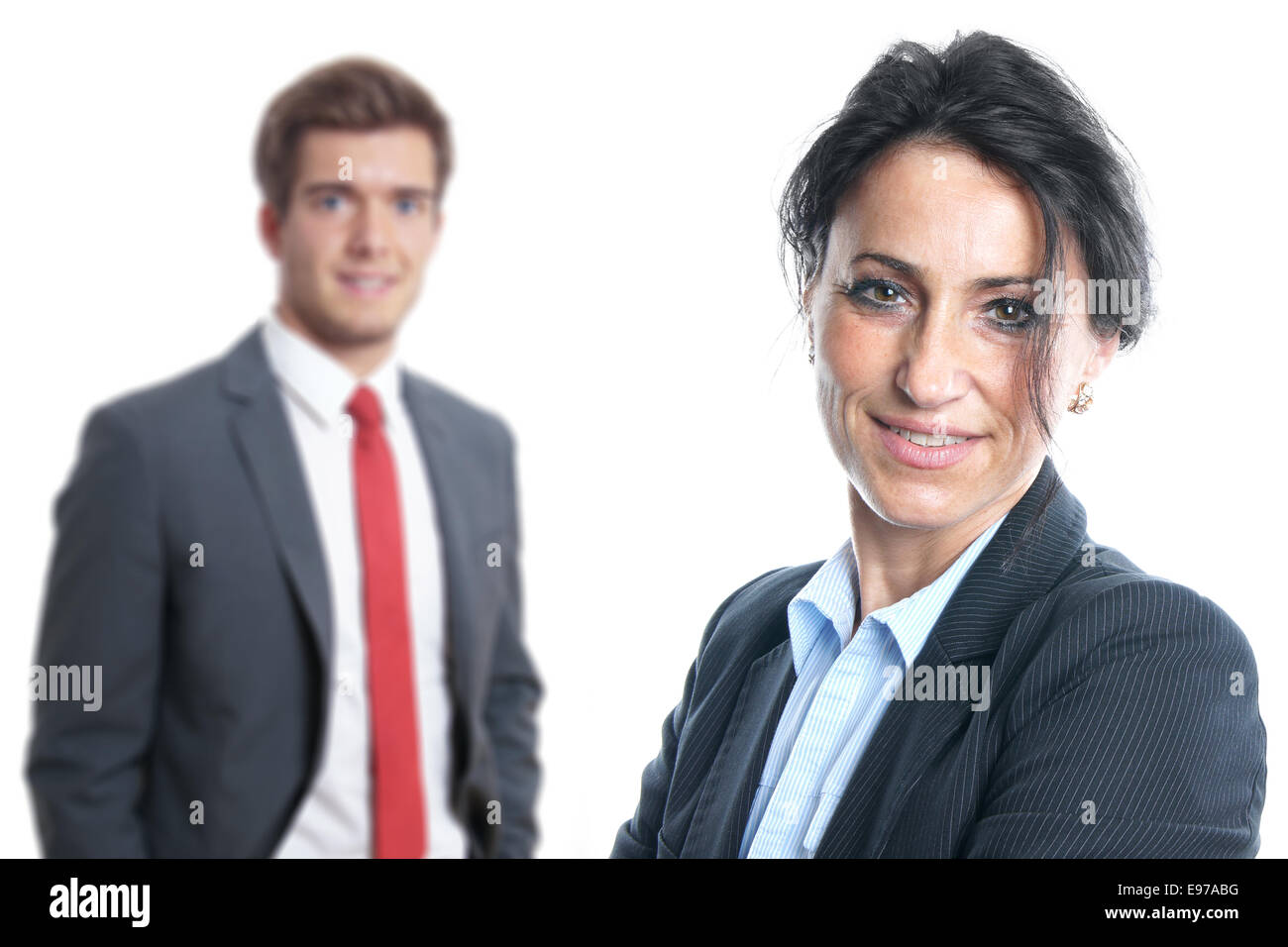 Età media business donna con il giovane imprenditore in background Foto Stock