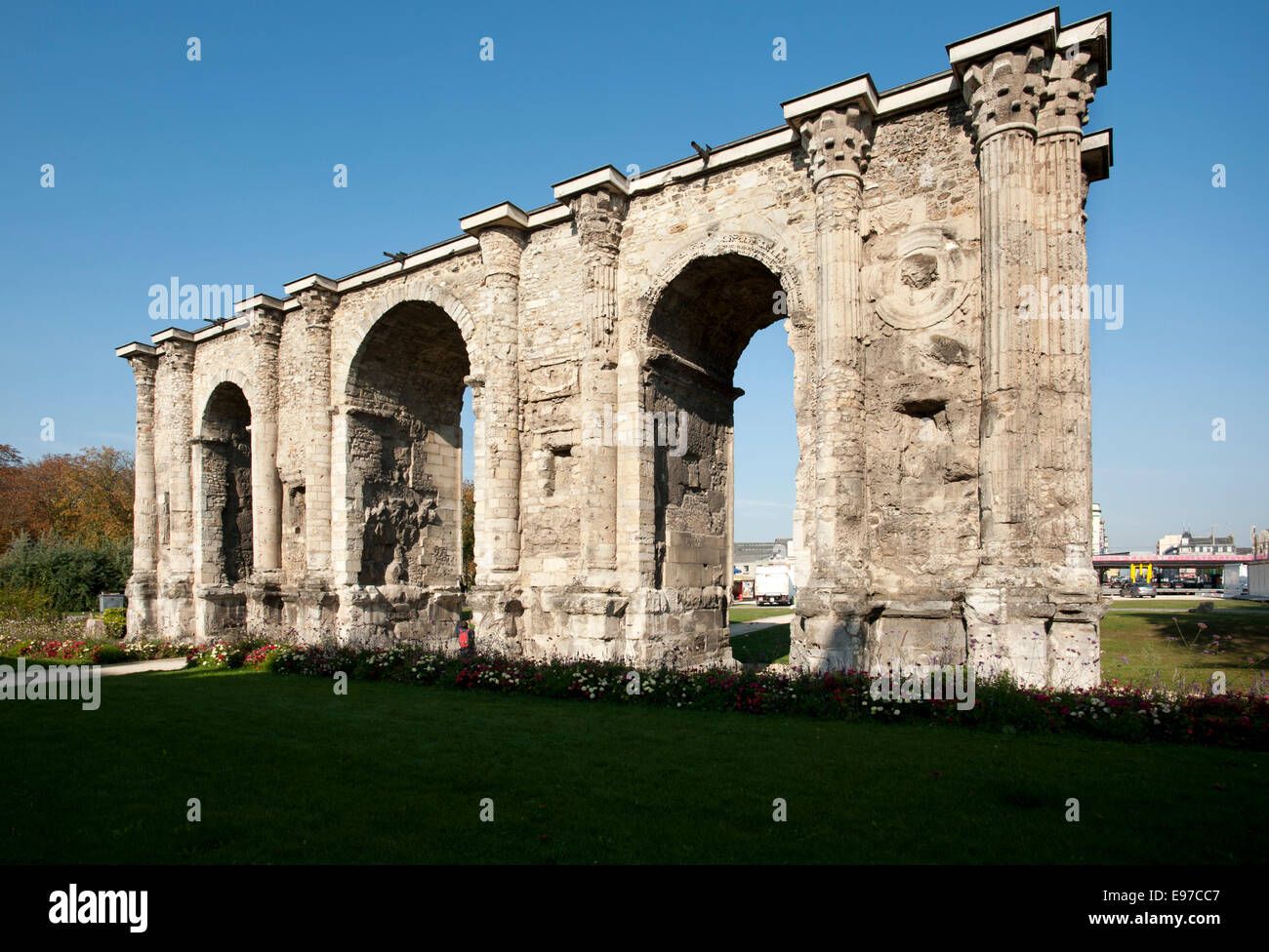 Reims, Francia. Mars Gate, Porte Mars. Ott 2014. Reims Francia, nel centro di Reims è la Porte Mars, o Marte Gate, Foto Stock