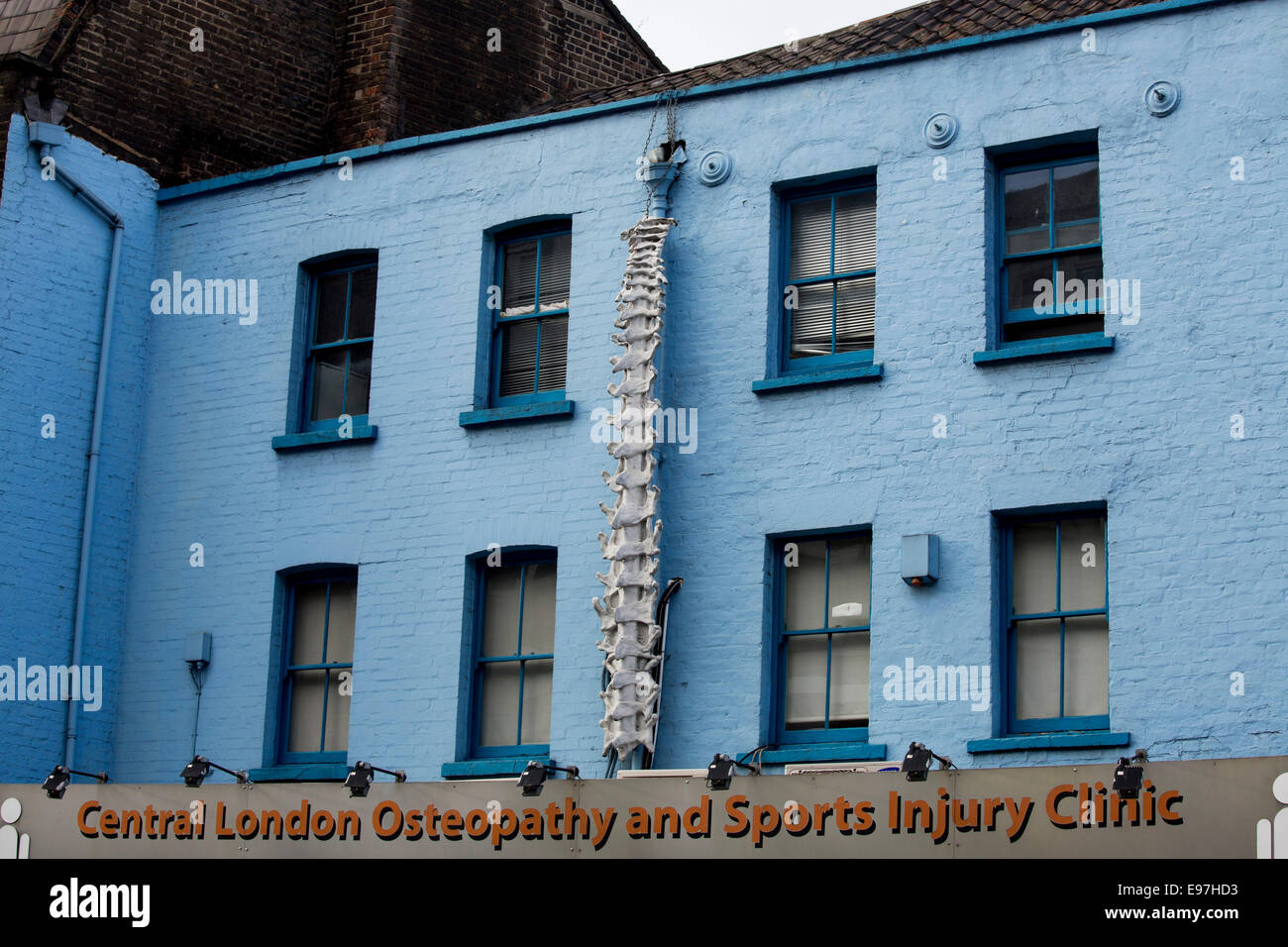 Backbone osteopahty drainpipe weird shop incredibile Foto Stock