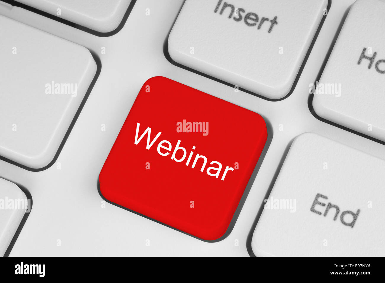 Rosso pulsante webinar sulla tastiera Foto Stock